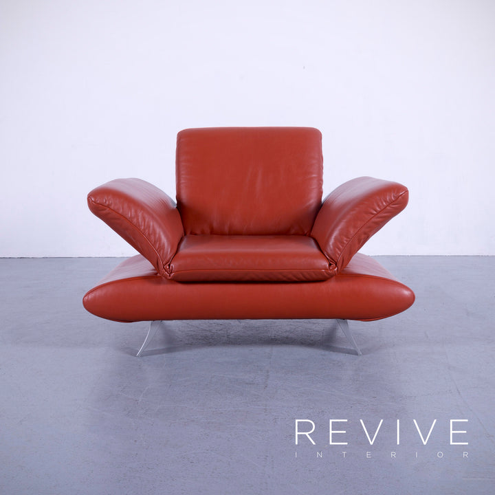 Koinoir Rossini Leder Sofa Garnitur Orange Zweisitzer Couch Funktion Echtleder #5919