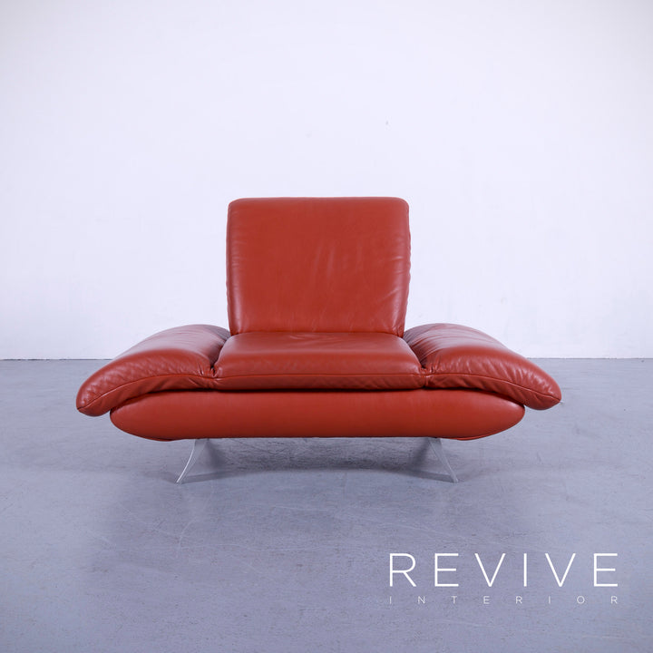 Koinoir Rossini Leder Sofa Garnitur Orange Zweisitzer Couch Funktion Echtleder #5919