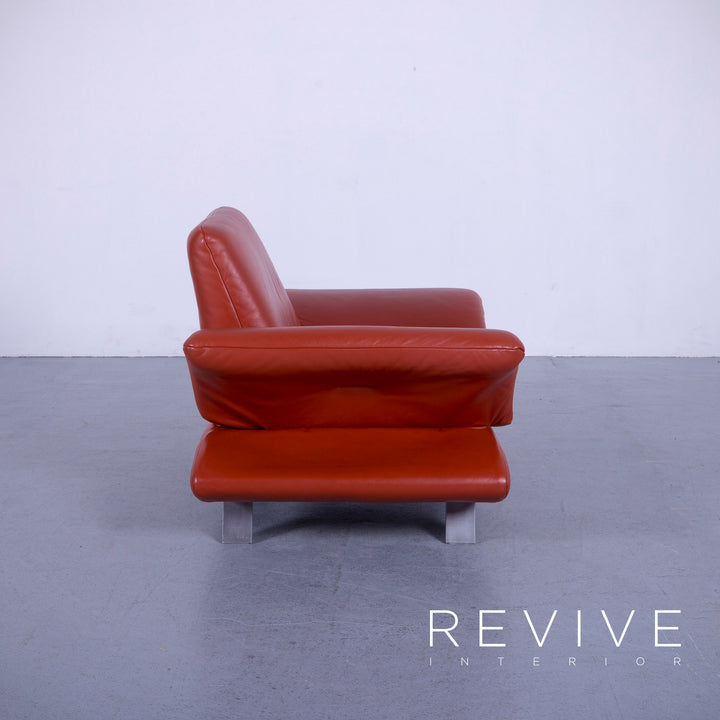 Koinoir Rossini Leder Sessel Orange Einsitzer Stuhl Funktion Echtleder #5141
