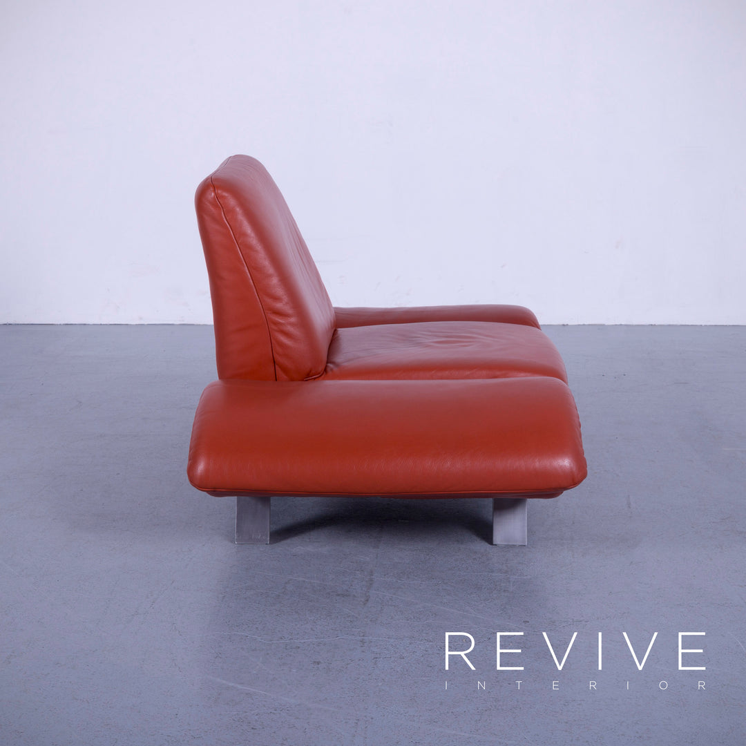 Koinoir Rossini Leder Sessel Orange Einsitzer Stuhl Funktion Echtleder #5141