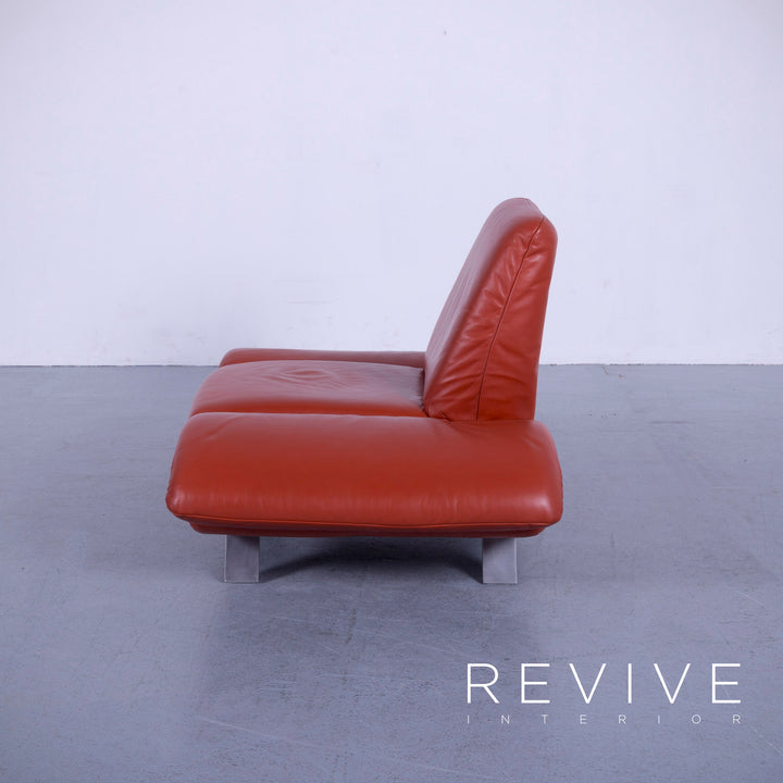 Koinoir Rossini Leder Sessel Orange Einsitzer Stuhl Funktion Echtleder #5141