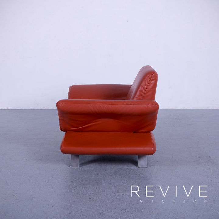 Koinoir Rossini Leder Sessel Orange Einsitzer Stuhl Funktion Echtleder #5141