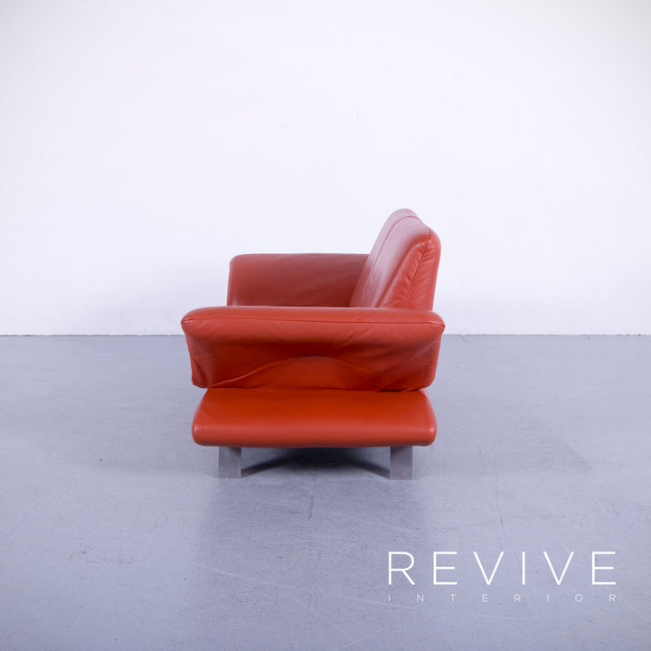 Koinoir Rossini Leder Sofa Garnitur Orange Zweisitzer Couch Funktion Echtleder #5919