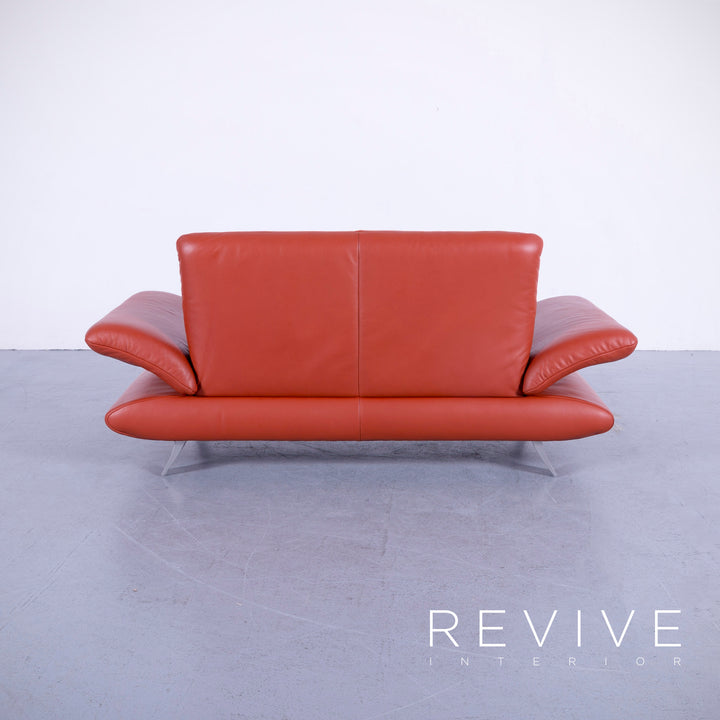 Koinoir Rossini Leder Sofa Garnitur Orange Zweisitzer Couch Funktion Echtleder #5919