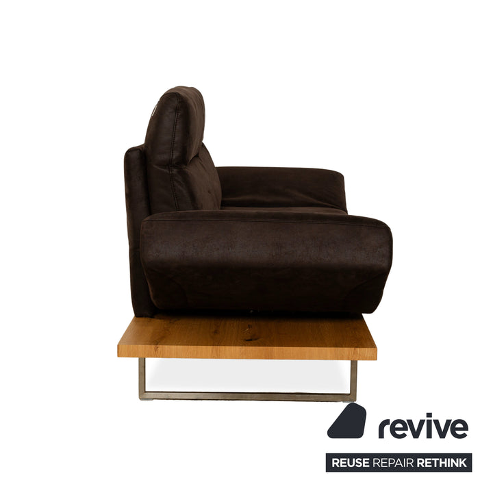 Koinor Assetto Leather Two-Seater Sofa Couch Brown Manual Function