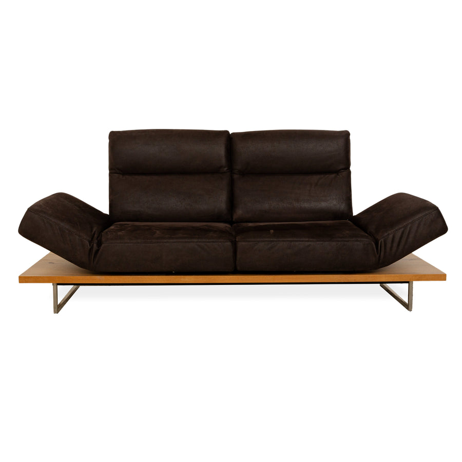 Koinor Assetto Leather Two-Seater Sofa Couch Brown Manual Function