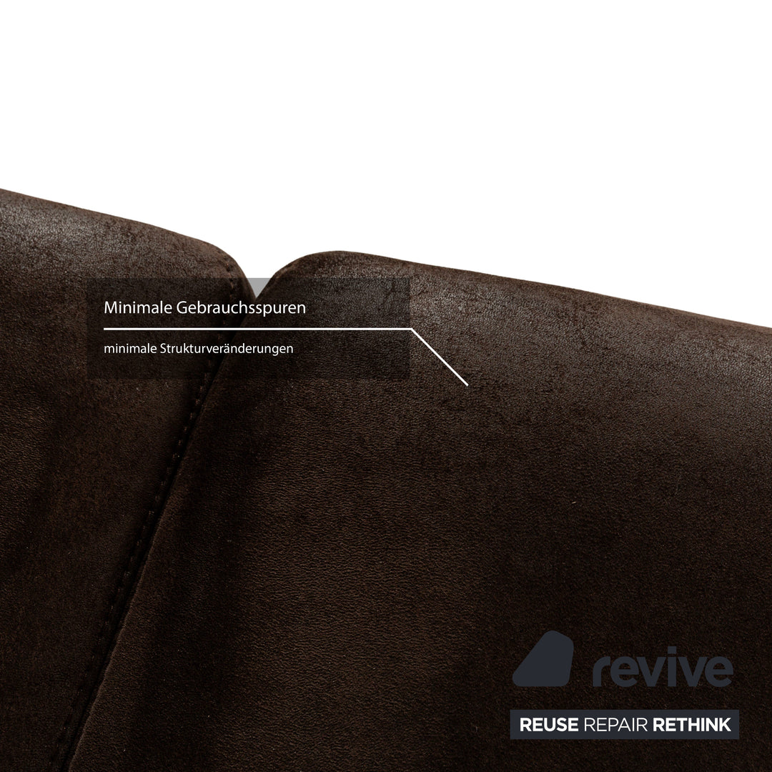 Koinor Assetto Leather Two-Seater Sofa Couch Brown Manual Function