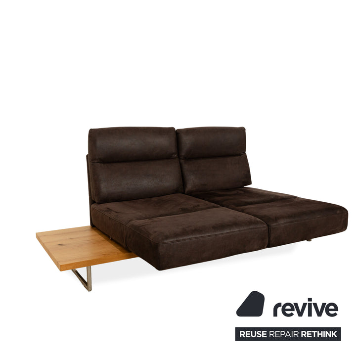 Koinor Assetto Leather Two-Seater Sofa Couch Brown Manual Function
