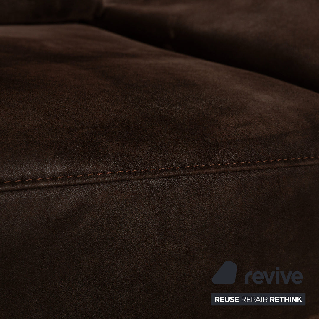 Koinor Assetto Leather Two-Seater Sofa Couch Brown Manual Function