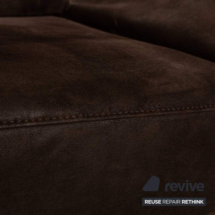 Koinor Assetto Leather Two-Seater Sofa Couch Brown Manual Function