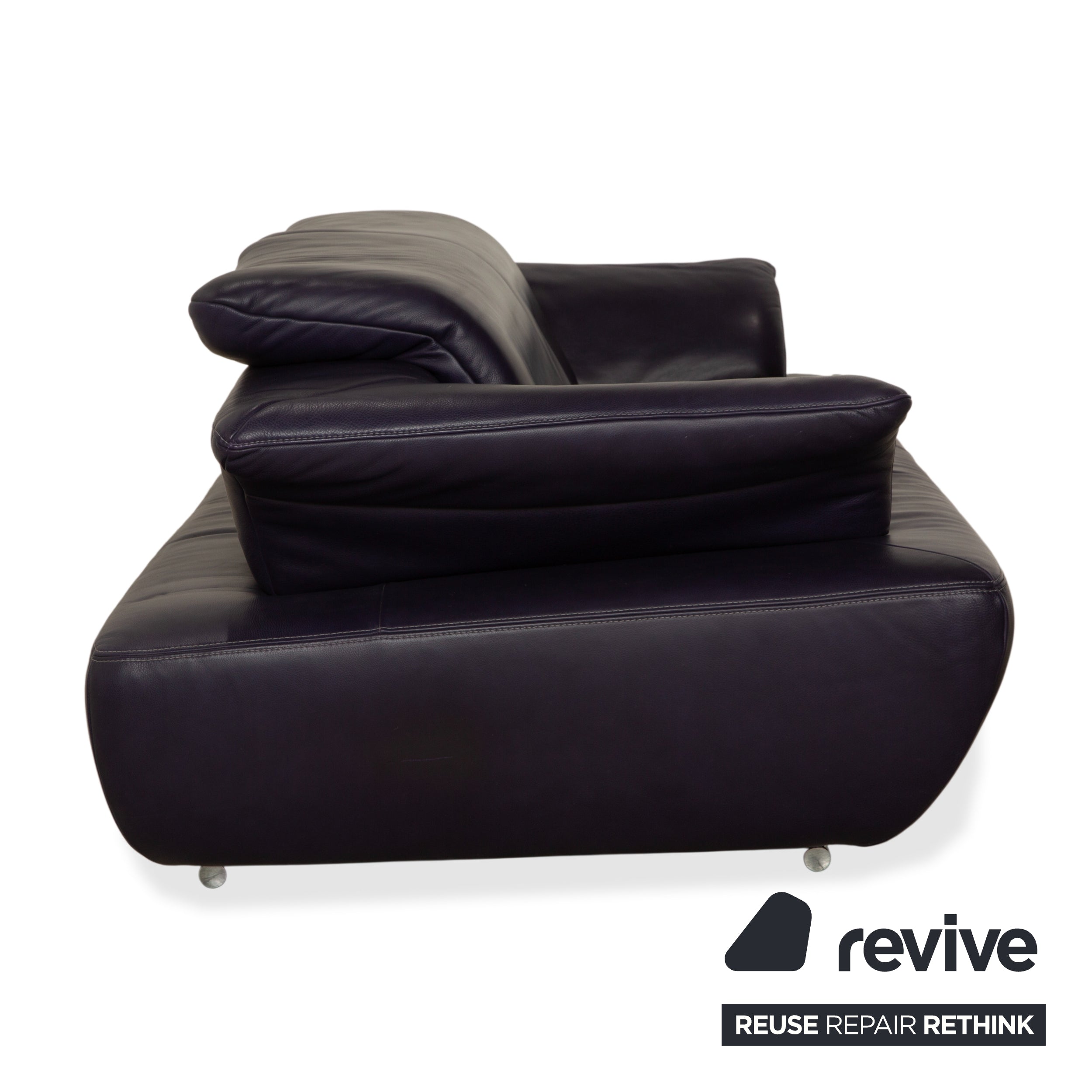 Koinor Avanti Leder Dreisitzer Hocker Lila Aubergine manuelle Funktion Sofa Couch