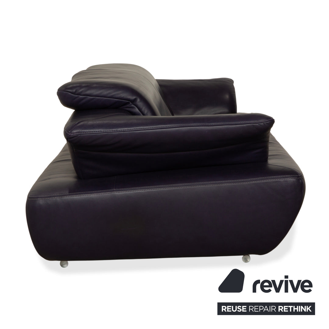 Koinor Avanti Leder Dreisitzer Lila Aubergine manuelle Funktion Sofa Couch