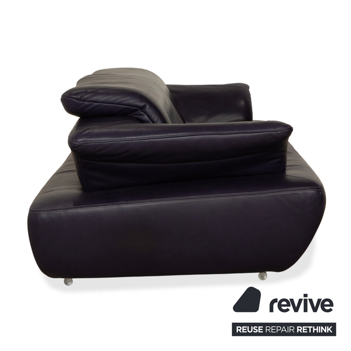 Koinor Avanti Leder Dreisitzer Lila Aubergine manuelle Funktion Sofa Couch