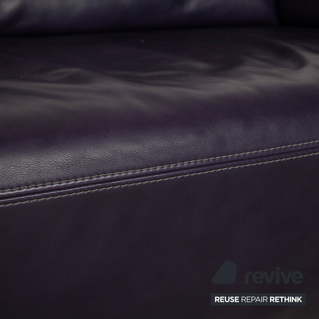 Koinor Avanti Leder Dreisitzer Lila Aubergine manuelle Funktion Sofa Couch
