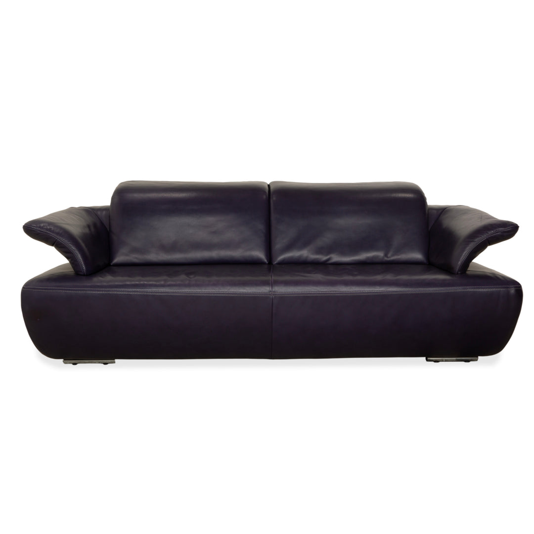 Koinor Avanti Leder Dreisitzer Lila Aubergine manuelle Funktion Sofa Couch