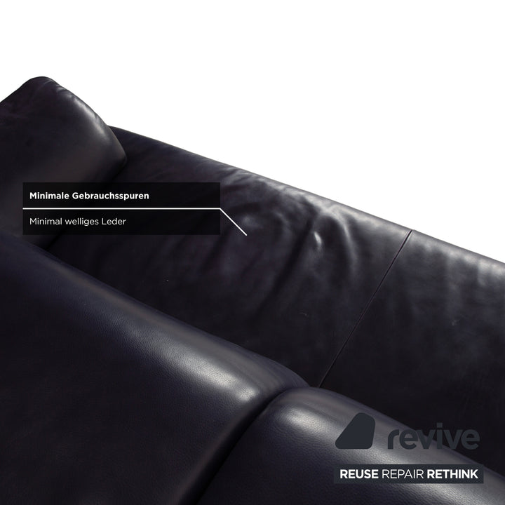 Koinor Avanti Leder Dreisitzer Lila Aubergine manuelle Funktion Sofa Couch