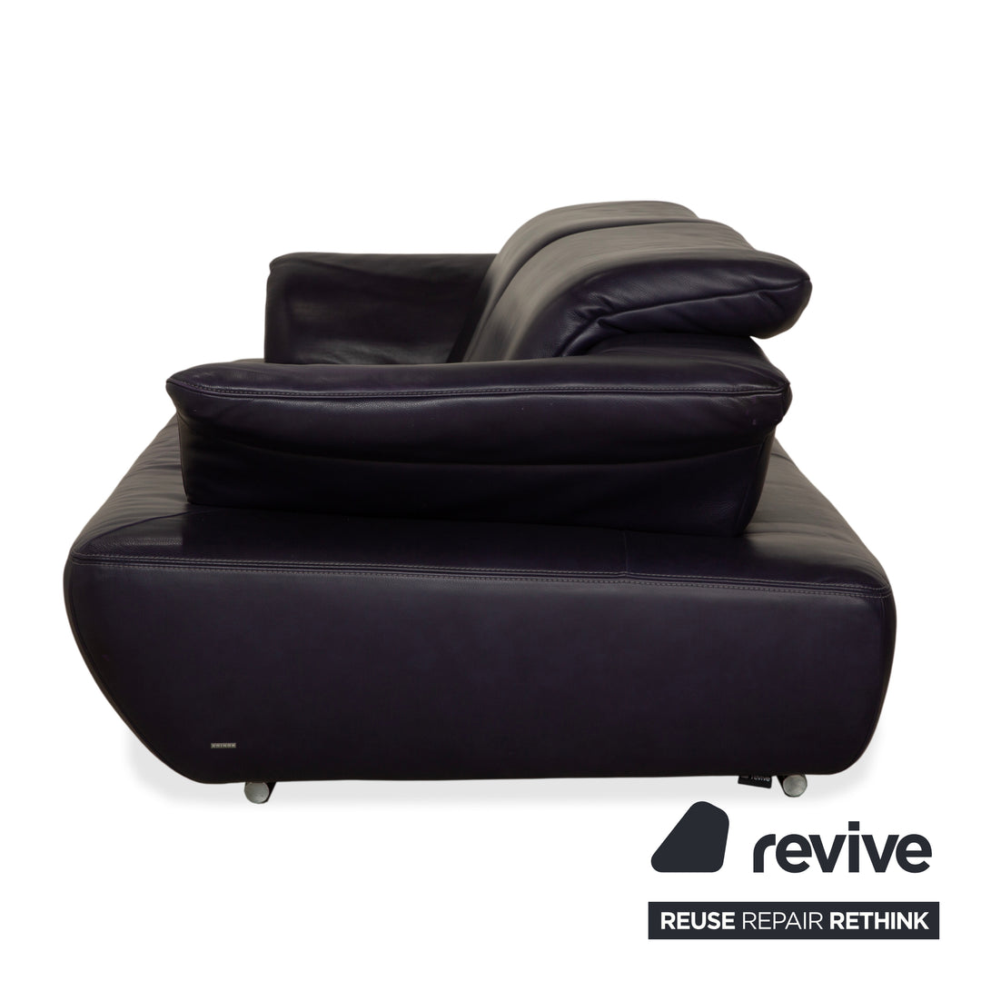 Koinor Avanti Leder Dreisitzer Lila Aubergine manuelle Funktion Sofa Couch