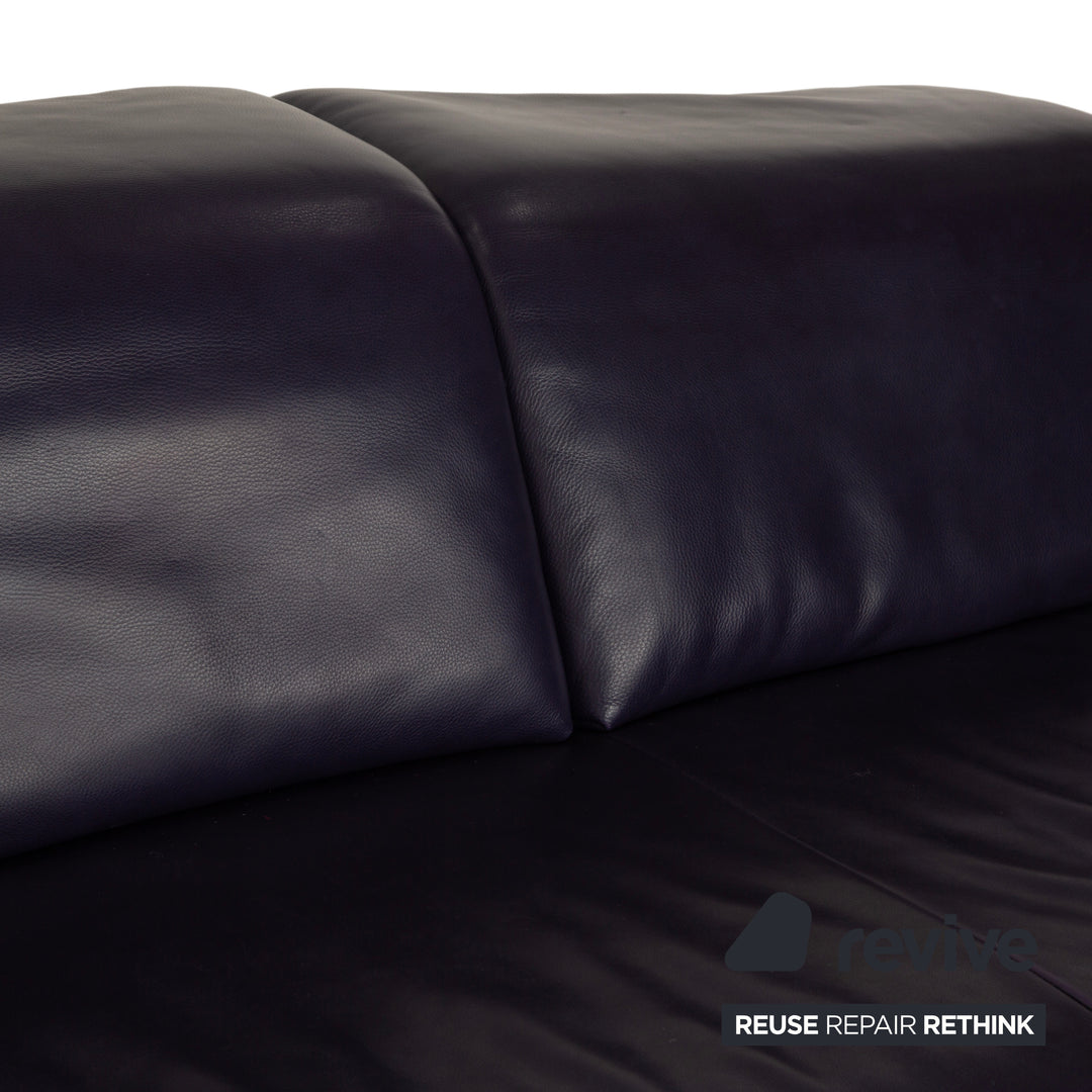 Koinor Avanti Leder Dreisitzer Lila Aubergine manuelle Funktion Sofa Couch