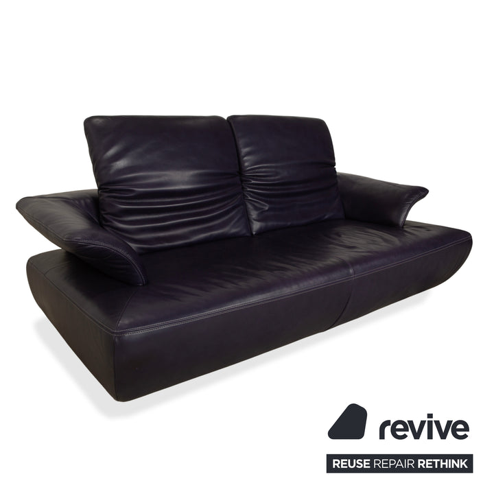 Koinor Avanti Leder Dreisitzer Lila Aubergine manuelle Funktion Sofa Couch