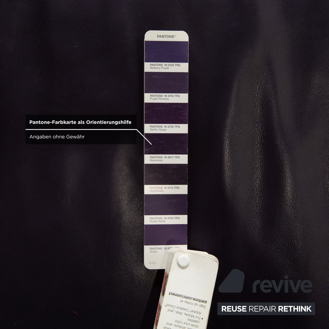 Koinor Avanti Leder Dreisitzer Lila Aubergine manuelle Funktion Sofa Couch