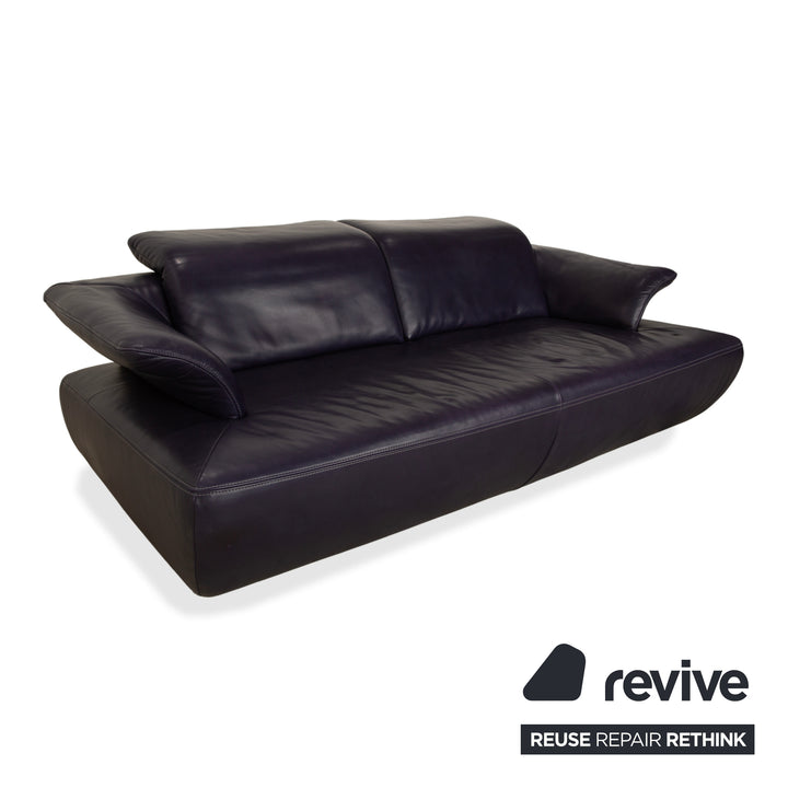 Koinor Avanti Leder Dreisitzer Lila Aubergine manuelle Funktion Sofa Couch