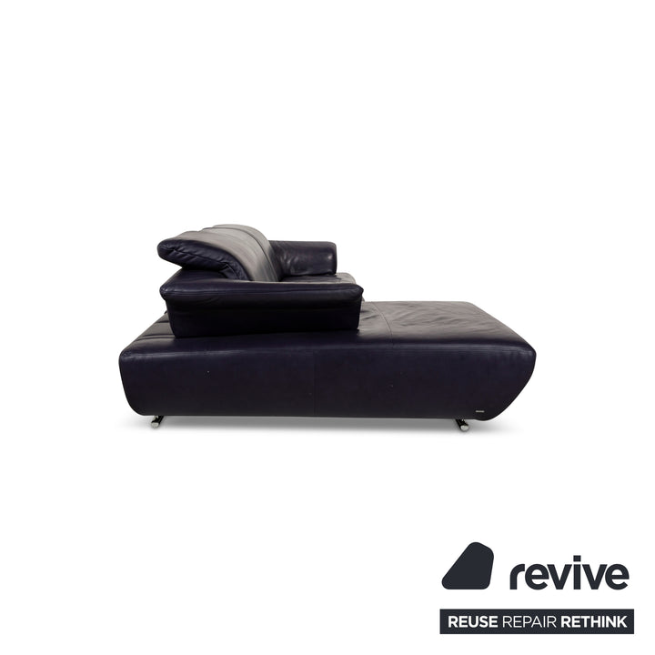 Koinor Avanti Leder Ecksofa Blau Recamiere Links Sofa Couch