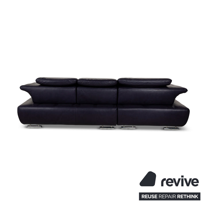 Koinor Avanti Leder Ecksofa Blau Recamiere Links Sofa Couch