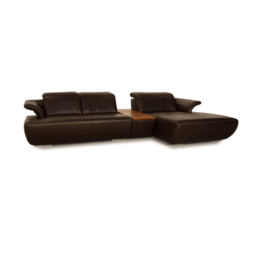 Koinor Avanti Leather Corner Sofa Brown Manual Function Recamiere Right Sofa Couch