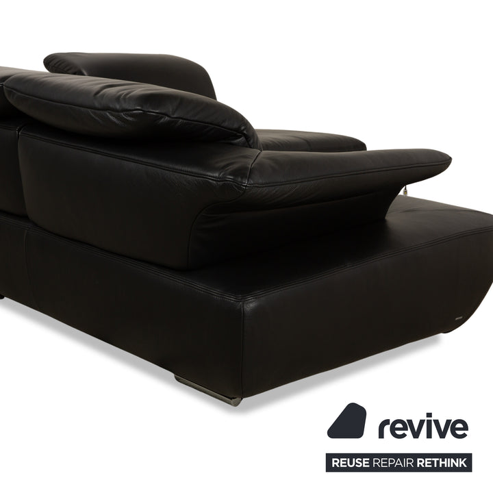 Koinor Avanti Leder Ecksofa Schwarz manuelle Funktion Sofa Couch