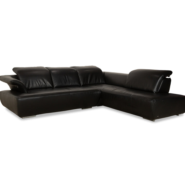 Koinor Avanti Leder Ecksofa Schwarz manuelle Funktion Sofa Couch