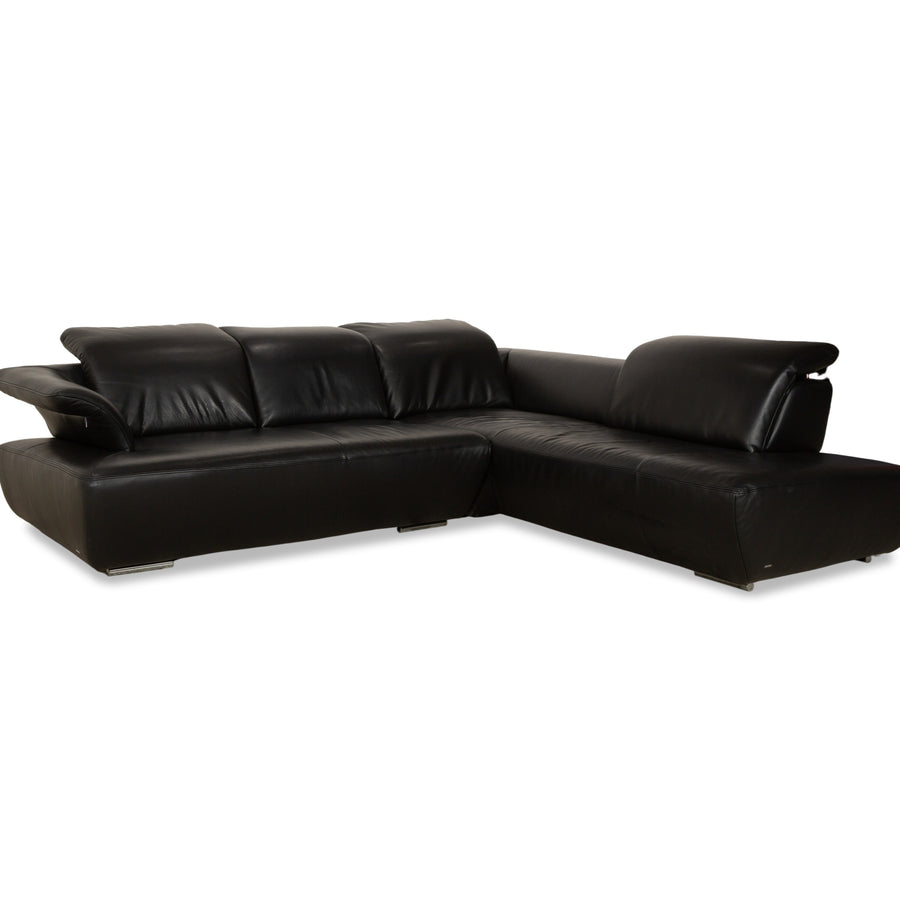 Koinor Avanti Leder Ecksofa Schwarz manuelle Funktion Sofa Couch
