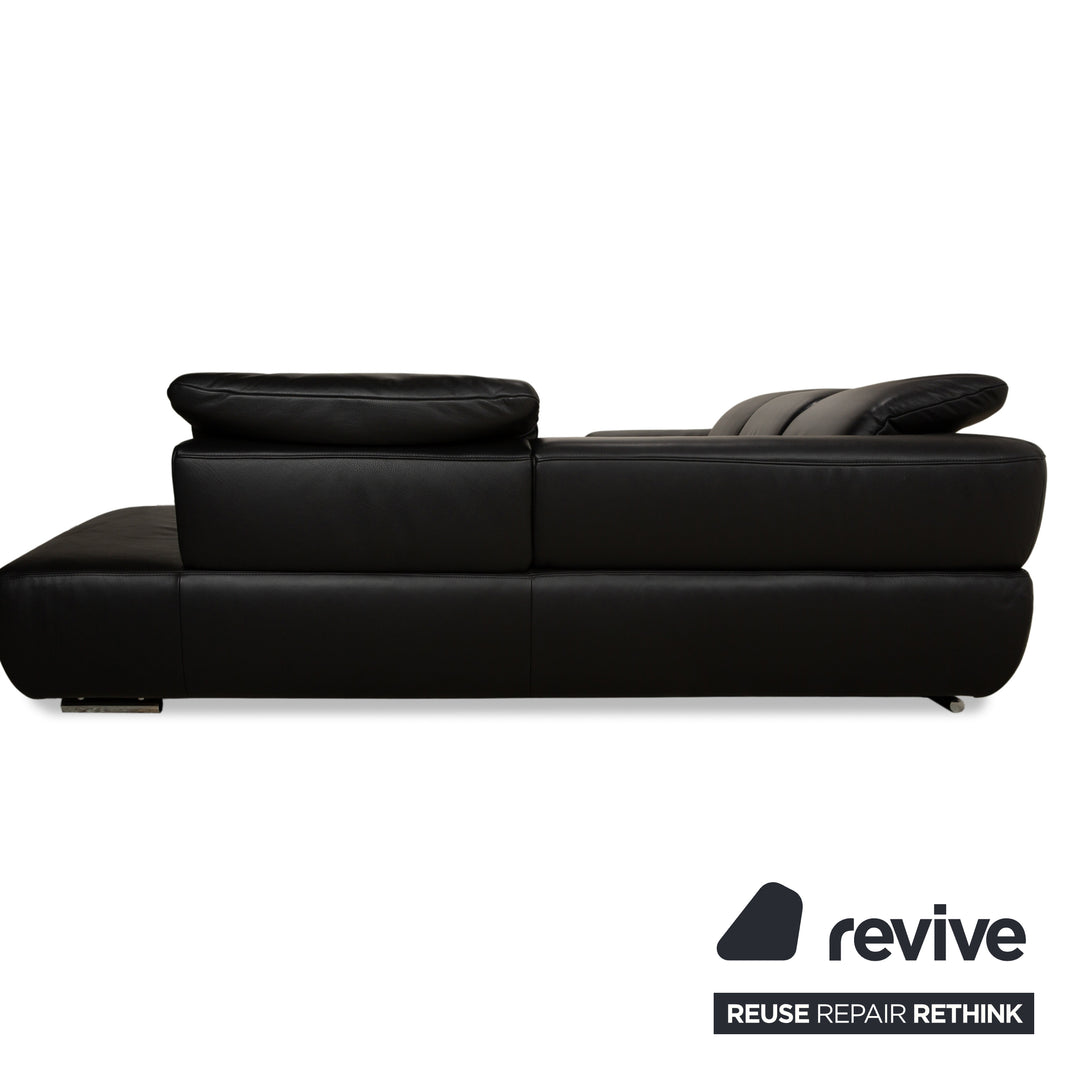 Koinor Avanti Leder Ecksofa Schwarz manuelle Funktion Sofa Couch