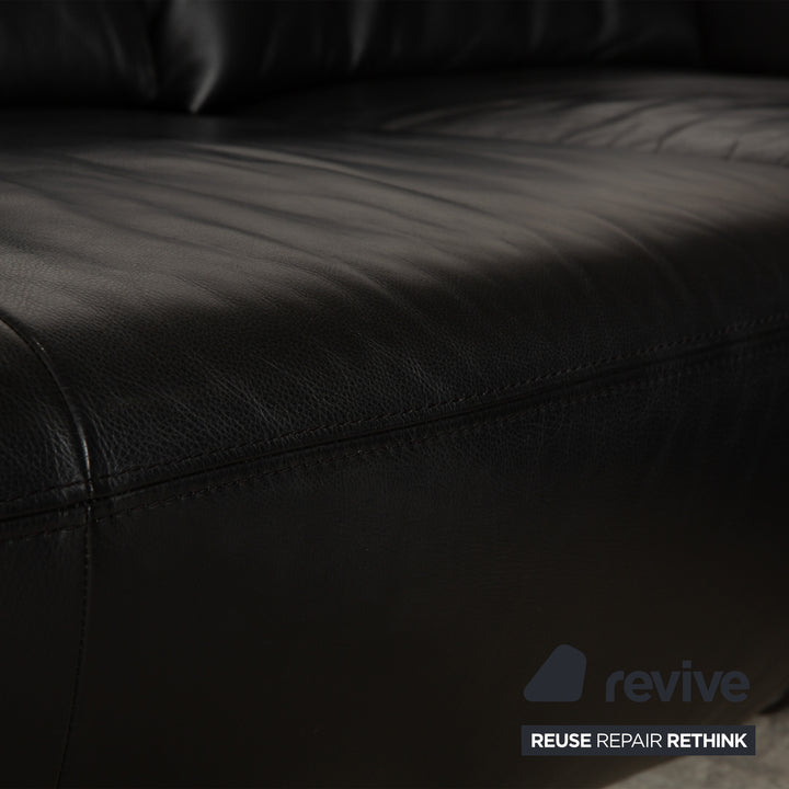 Koinor Avanti Leder Ecksofa Schwarz manuelle Funktion Sofa Couch
