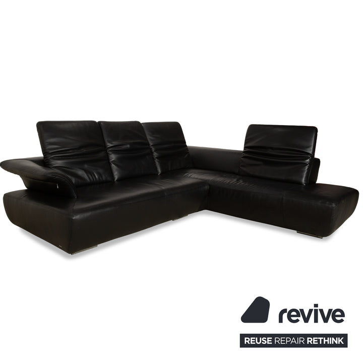 Koinor Avanti Leder Ecksofa Schwarz manuelle Funktion Sofa Couch