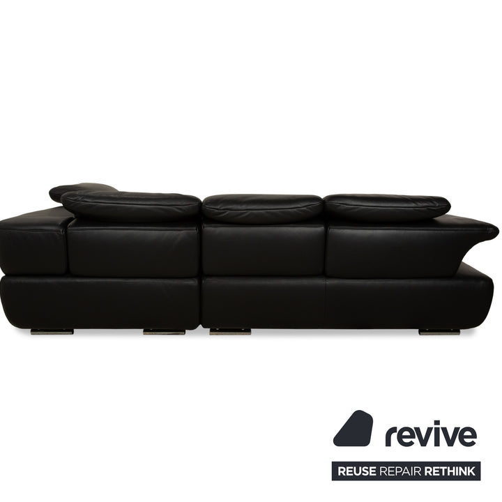 Koinor Avanti Leder Ecksofa Schwarz manuelle Funktion Sofa Couch