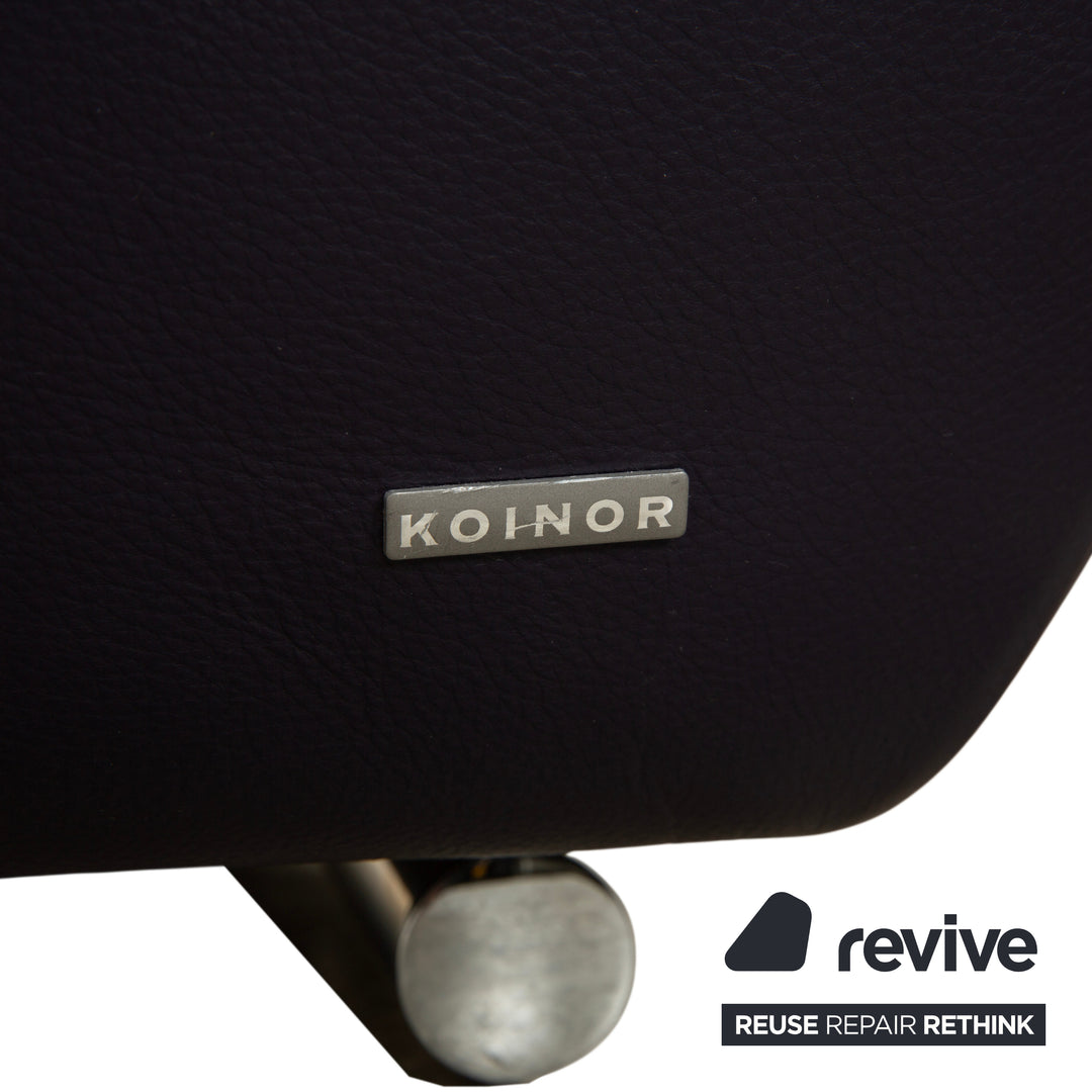 Tabouret en cuir Koinor Avanti violet aubergine