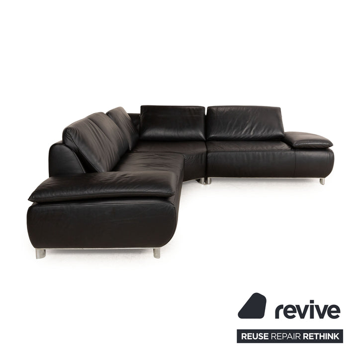 Koinor Bavero Leder Ecksofa Schwarz manuelle Funktion Sofa Couch