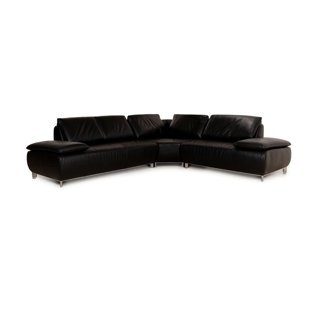 Koinor Bavero Leder Ecksofa Schwarz manuelle Funktion Sofa Couch