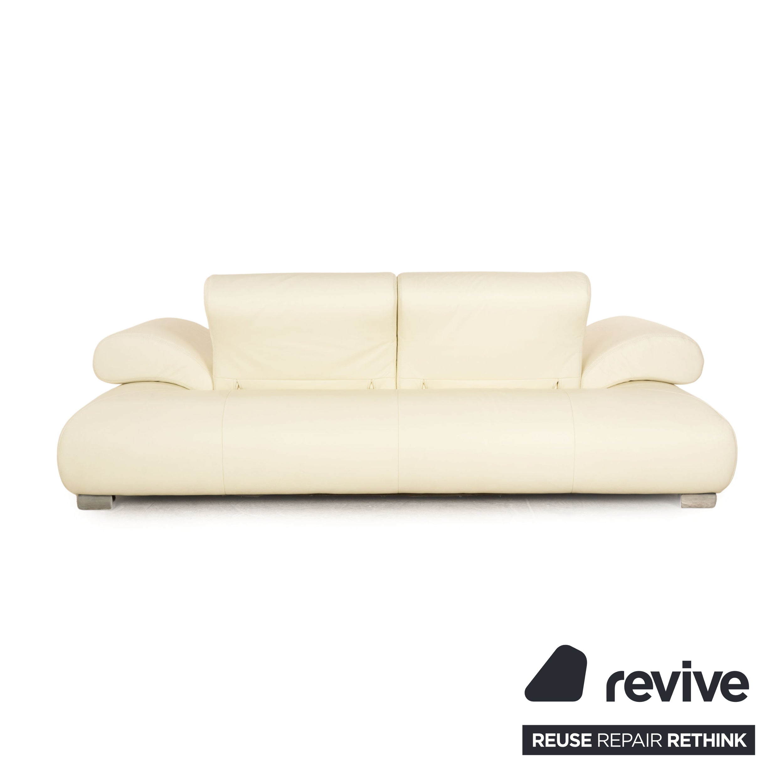 Koinor Diva Sofa Leather White Cream Two Seater Manual Function Couch