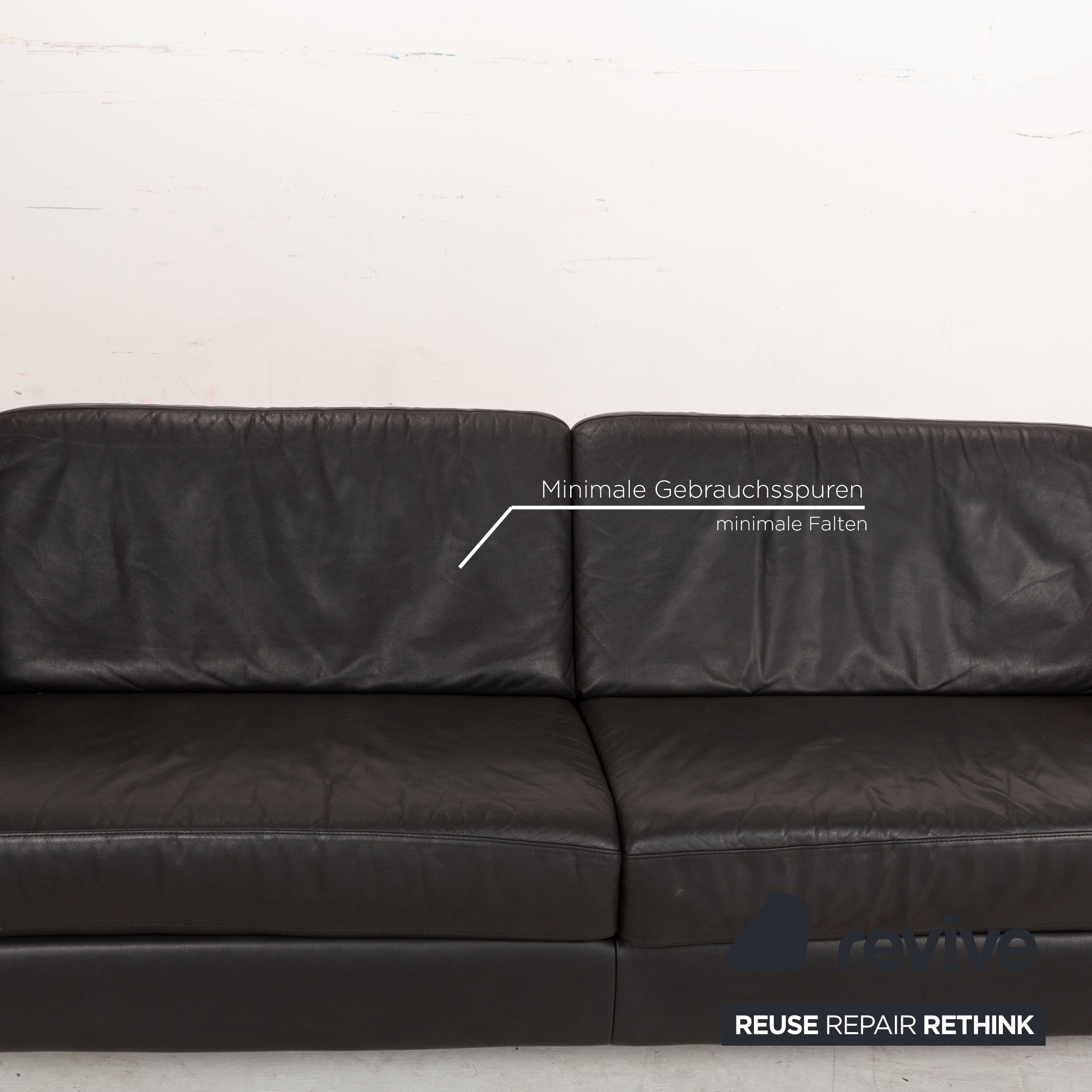 Koinor Divino Leder Dreisitzer Grau Anthrazit Sofa Couch