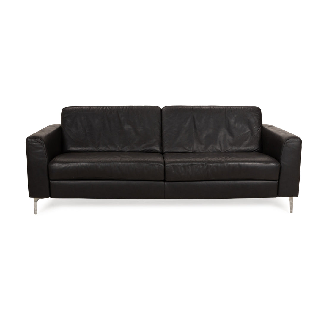 Koinor Divino Leather Three-Seater Grey Anthracite Sofa Couch