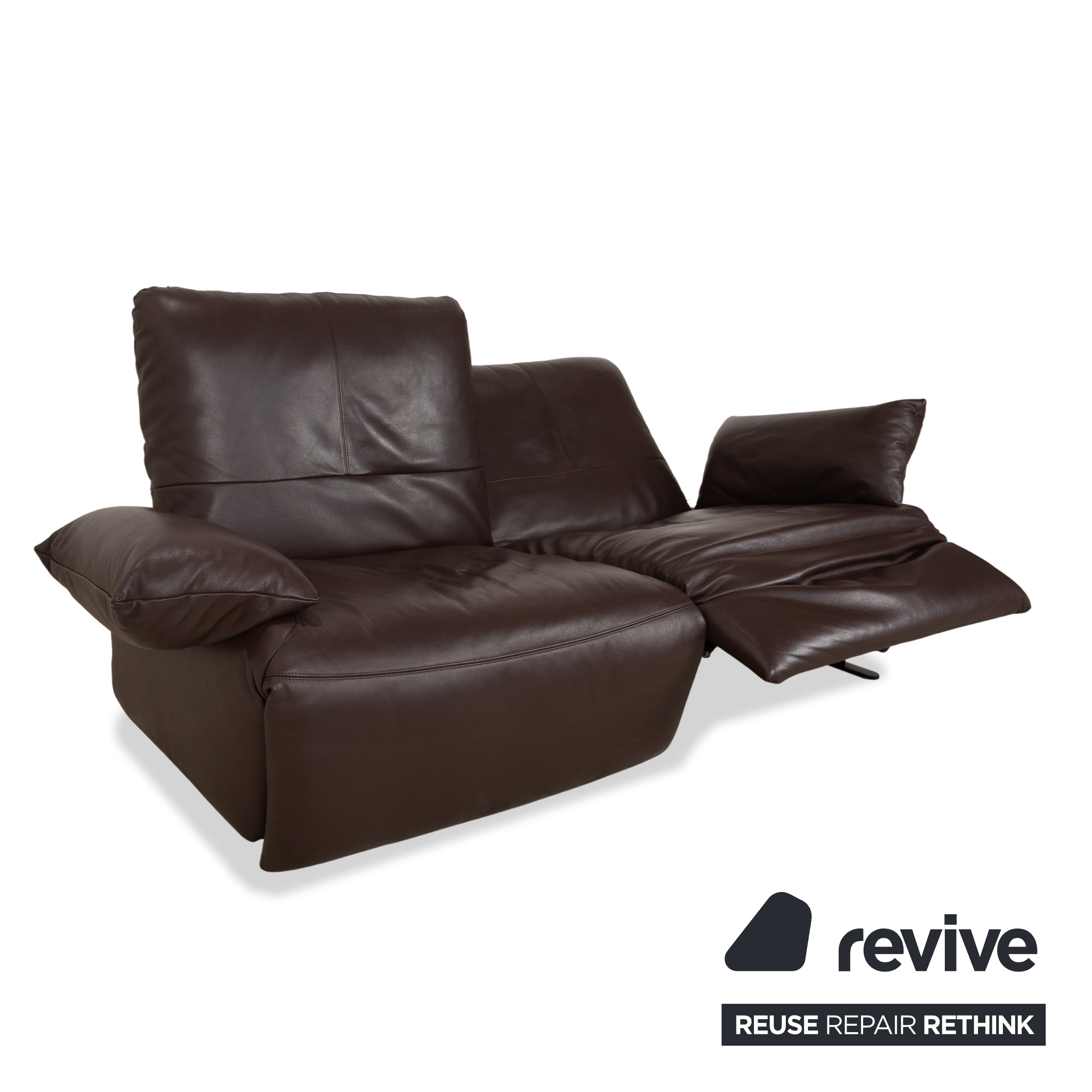 Koinor Easy Leather Two-Seater Brown Electric Function Sofa Couch