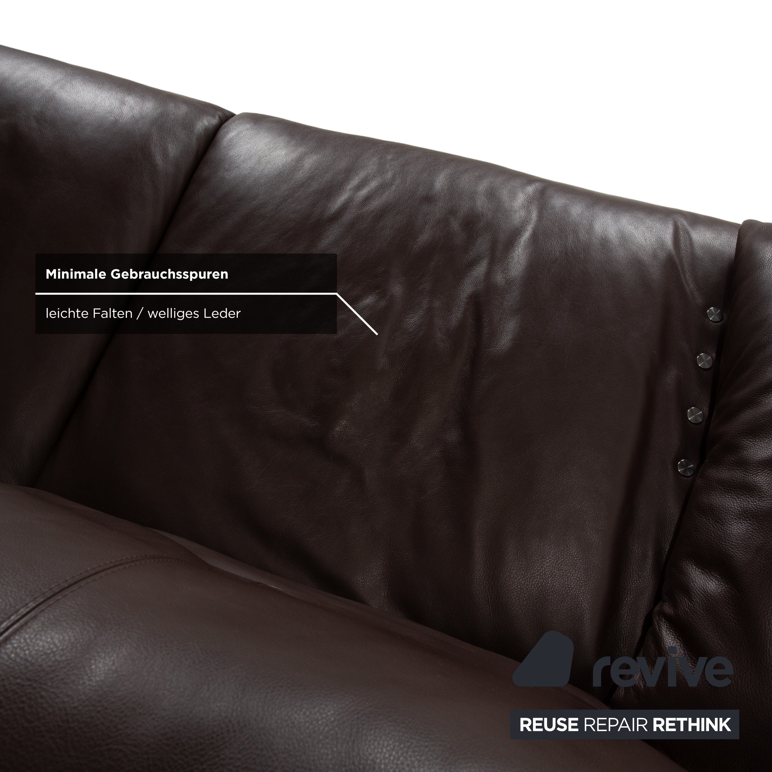 Koinor Easy Leather Two-Seater Brown Electric Function Sofa Couch