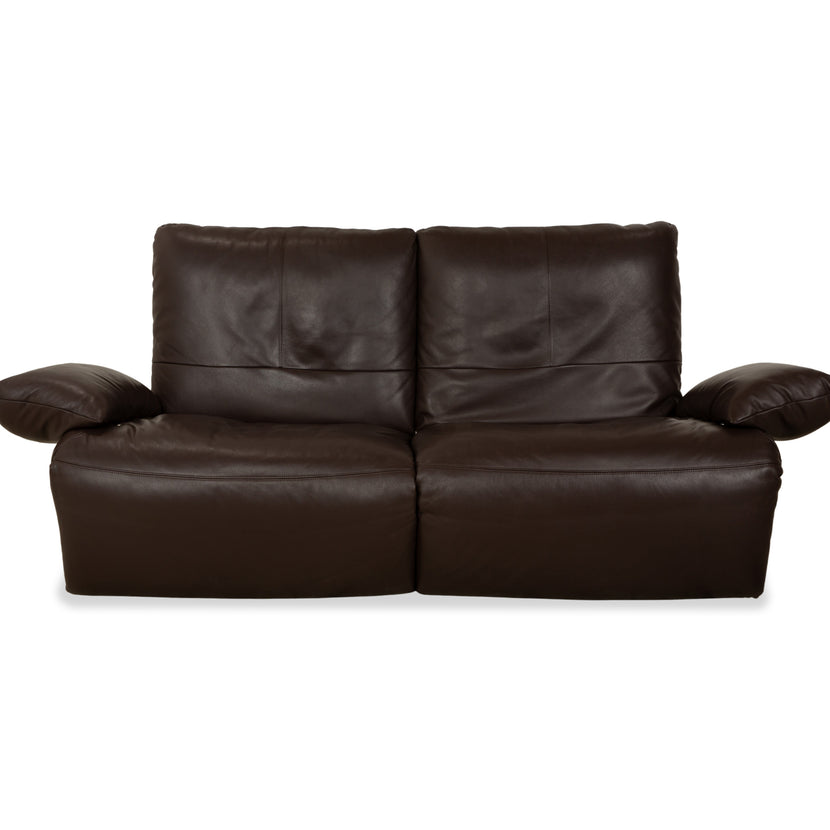 Koinor Easy Leather Two-Seater Brown Electric Function Sofa Couch
