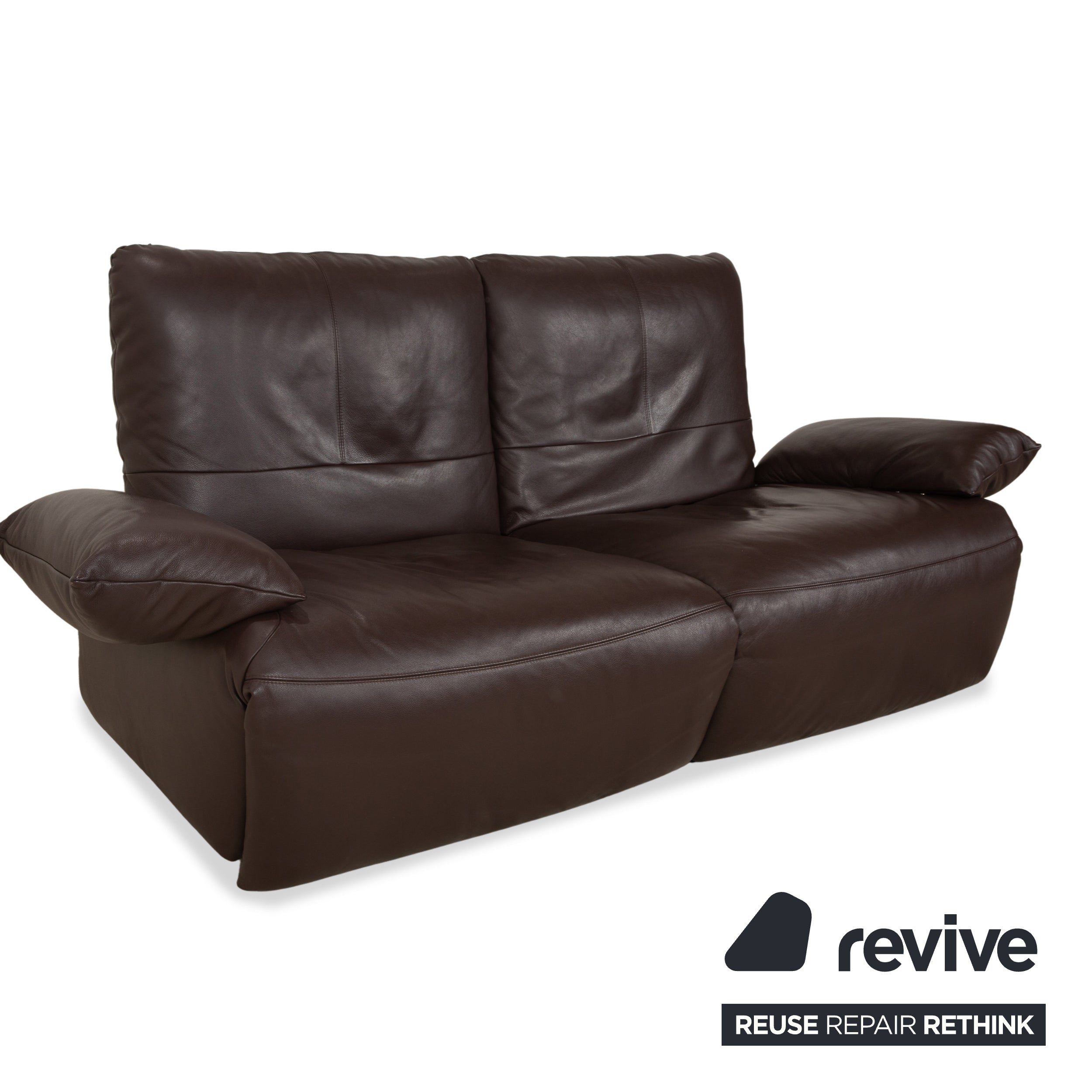 Koinor Easy Leather Two-Seater Brown Electric Function Sofa Couch