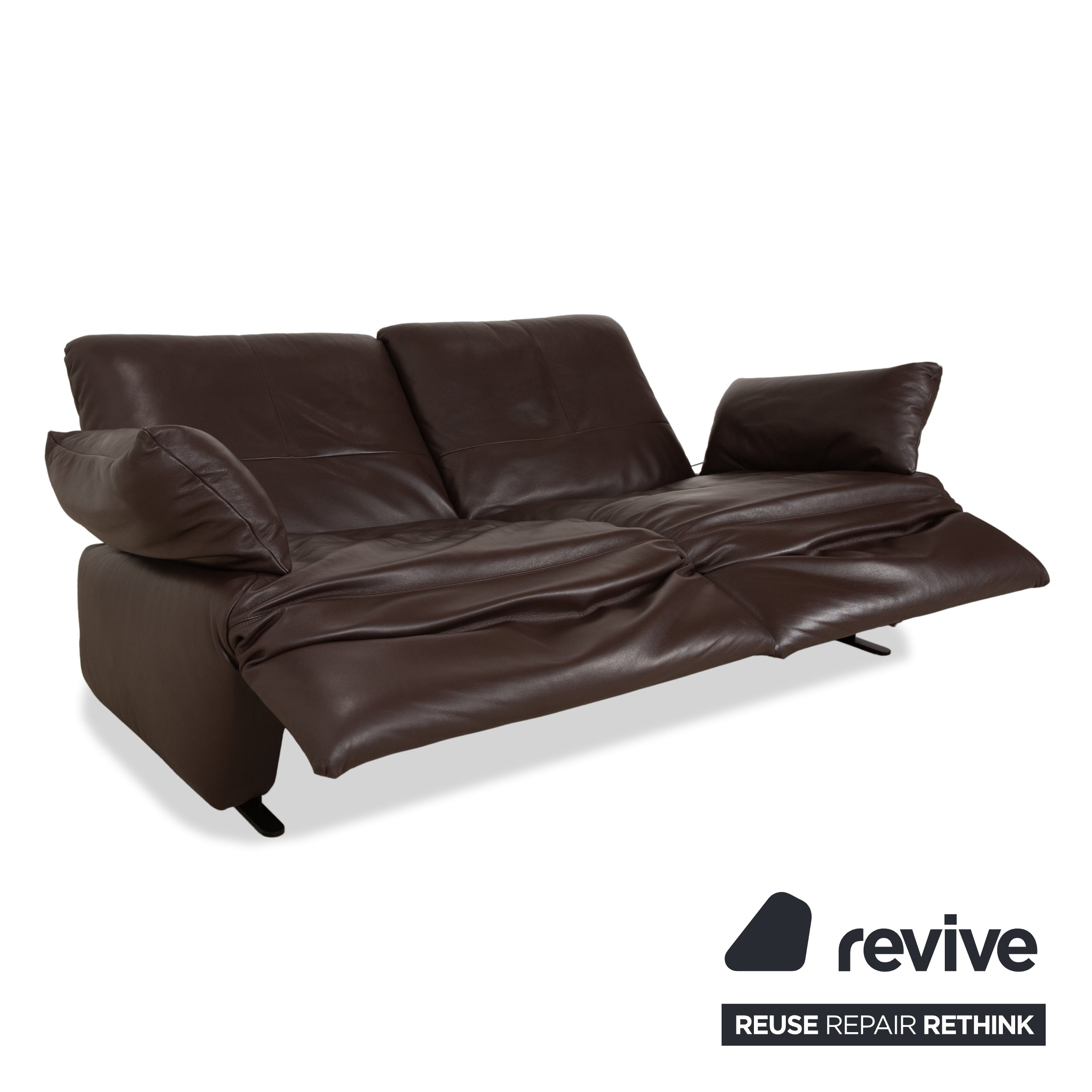 Koinor Easy Leather Two-Seater Brown Electric Function Sofa Couch
