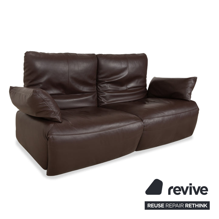 Koinor Easy Leder Zweisitzer Braun elektrische Funktion Sofa Couch