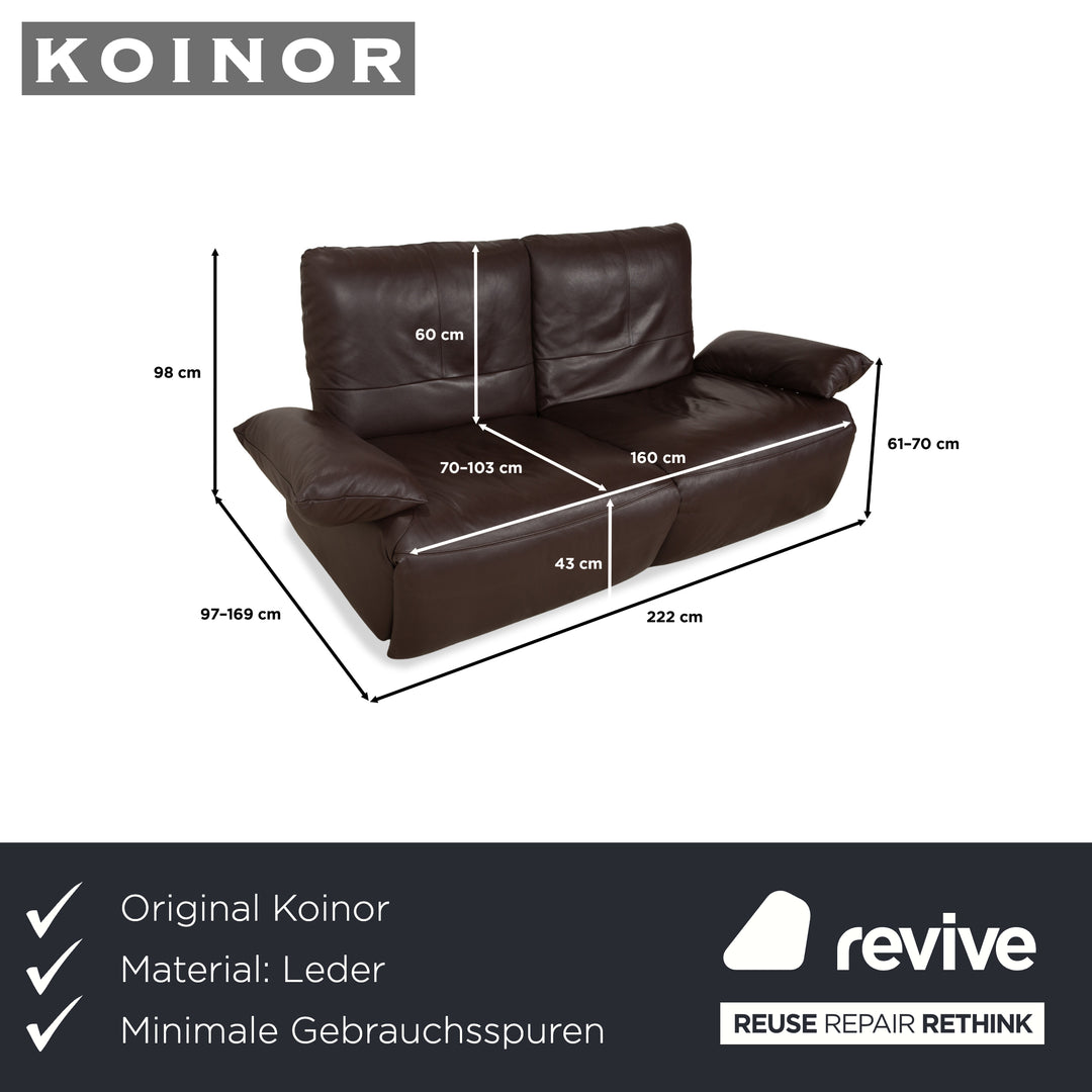 Koinor Easy Leder Zweisitzer Braun elektrische Funktion Sofa Couch