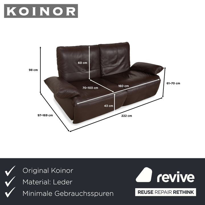 Koinor Easy Leder Zweisitzer Braun elektrische Funktion Sofa Couch