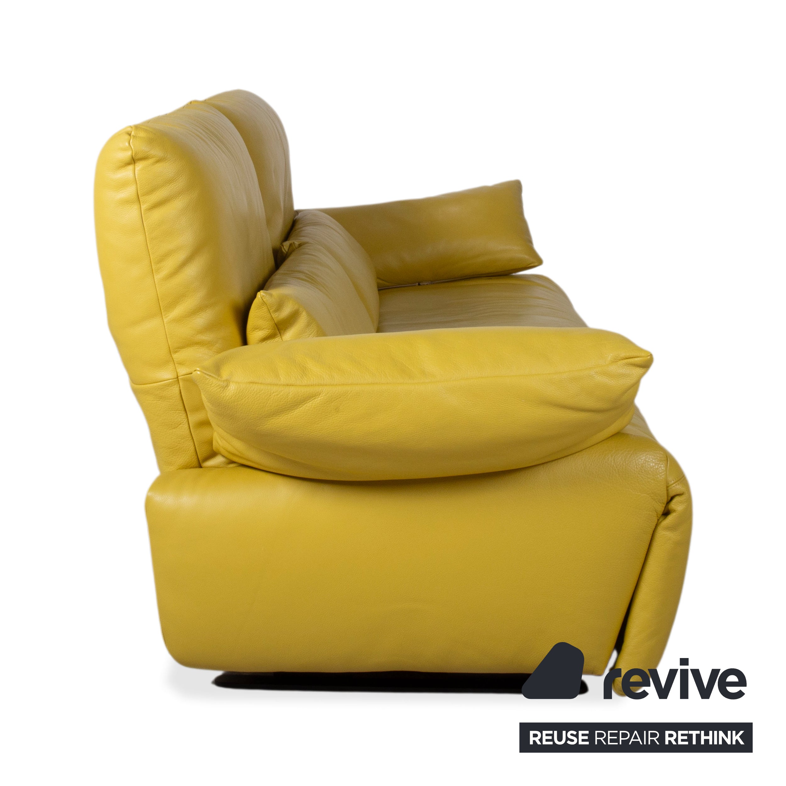 Koinor Easy Leder Zweisitzer Gelb elektrische und manuelle Funktion Sofa Couch